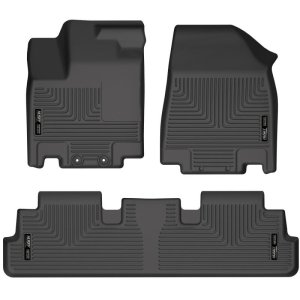 Infiniti QX60 Floor Liners - Front + 2nd Seat - Husky Liners - Weatherbeater - Black - 2022+
